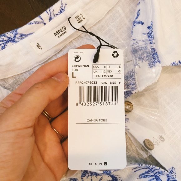 MANGO printed sleeveless shirt, US size 8, NWT - Picture 3 of 6